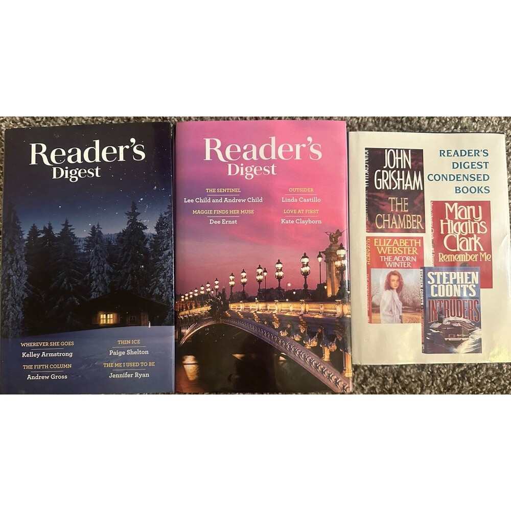 Lot Of 2 - Reader's Digest Select Editions + 1 Condensed HC DJ Staging